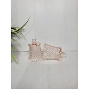 Pink Diamond Votive Peg Cups Pair Candle Holders Vintage Home Interior
